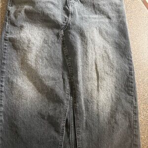 wild fable Black Denim Midi Skirt